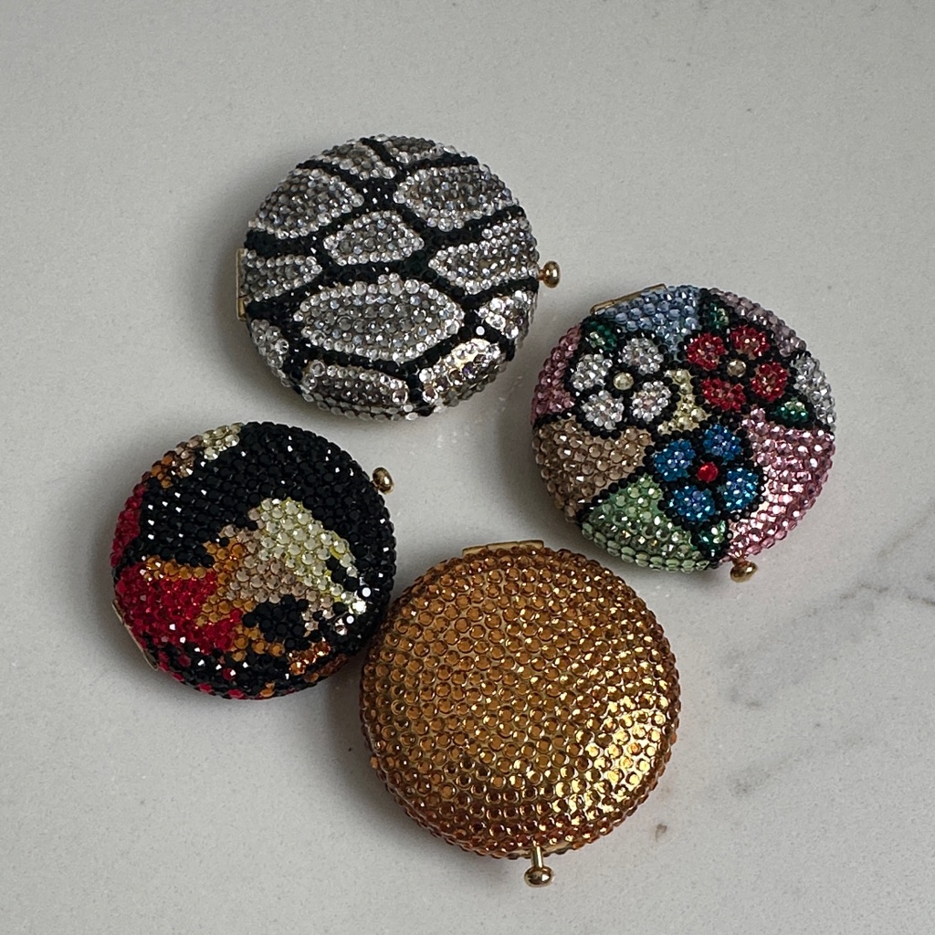 Estee Lauder Gold And Multicolor Beaded Brooch Set